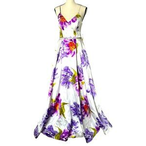 NWT B. DARLIN FULL LENGTH FLORAL FORMAL SPAGHETTI STRAP GOWN WOMENS/JR SZ: 3/4